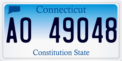 CT license plate AO49048