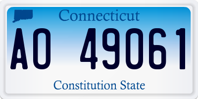 CT license plate AO49061