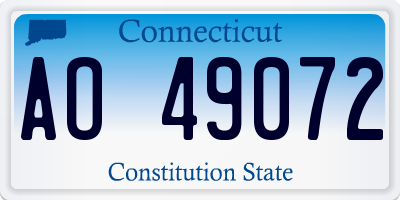 CT license plate AO49072