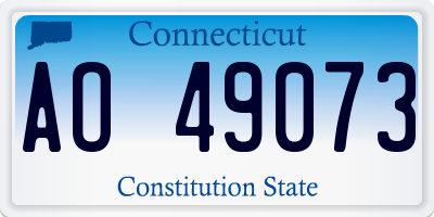 CT license plate AO49073