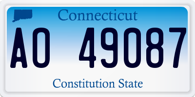 CT license plate AO49087