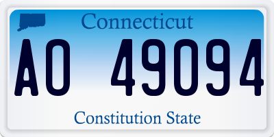 CT license plate AO49094