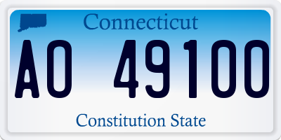 CT license plate AO49100