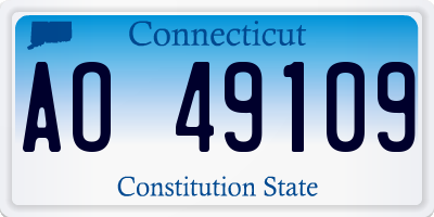 CT license plate AO49109