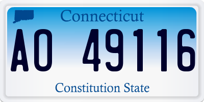 CT license plate AO49116