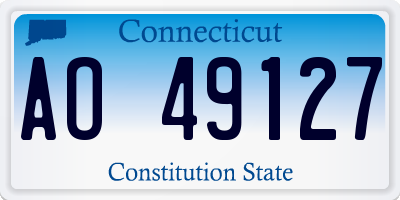 CT license plate AO49127