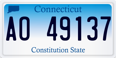 CT license plate AO49137