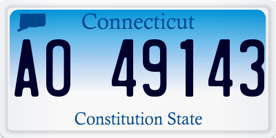 CT license plate AO49143