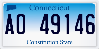 CT license plate AO49146