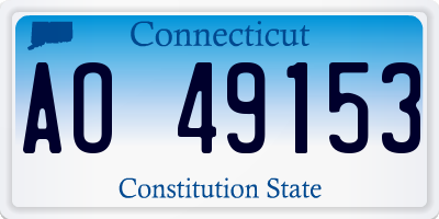 CT license plate AO49153