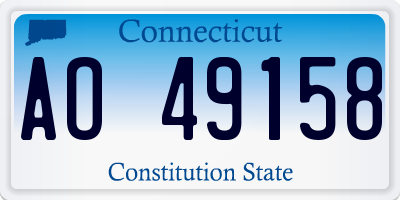 CT license plate AO49158