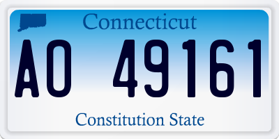 CT license plate AO49161