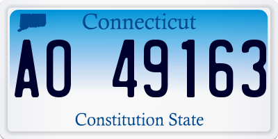 CT license plate AO49163