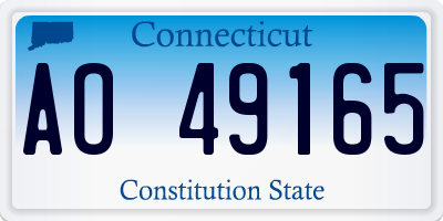 CT license plate AO49165