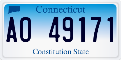 CT license plate AO49171