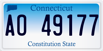 CT license plate AO49177