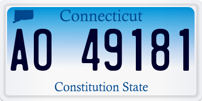 CT license plate AO49181