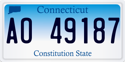 CT license plate AO49187