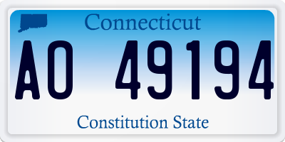 CT license plate AO49194