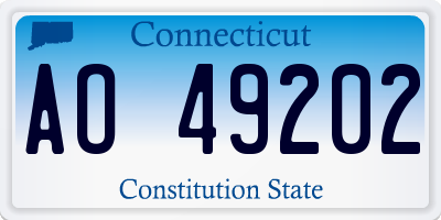 CT license plate AO49202
