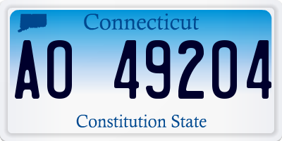 CT license plate AO49204