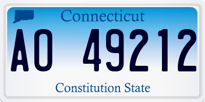 CT license plate AO49212