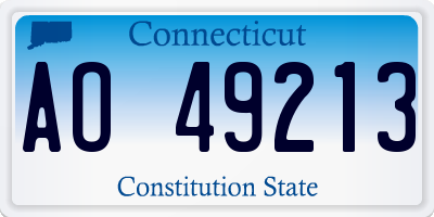 CT license plate AO49213