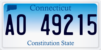 CT license plate AO49215