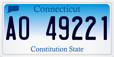 CT license plate AO49221