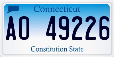 CT license plate AO49226