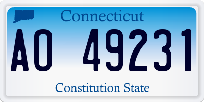 CT license plate AO49231