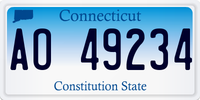 CT license plate AO49234