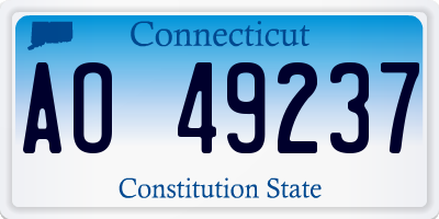 CT license plate AO49237