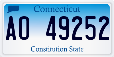 CT license plate AO49252