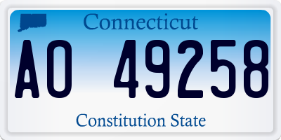 CT license plate AO49258