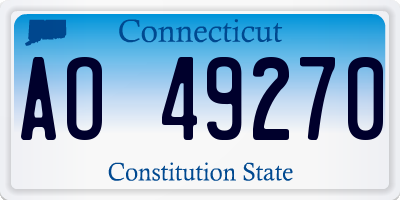 CT license plate AO49270