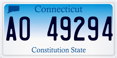 CT license plate AO49294