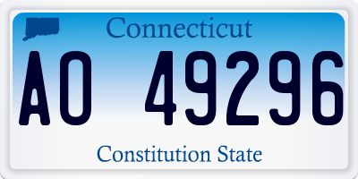 CT license plate AO49296