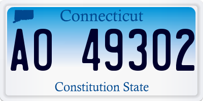 CT license plate AO49302