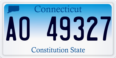 CT license plate AO49327