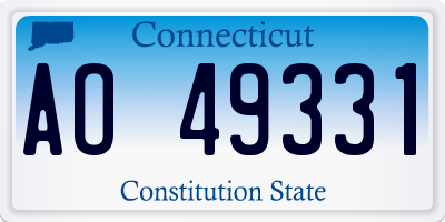 CT license plate AO49331