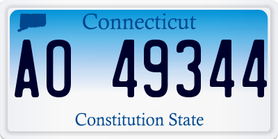 CT license plate AO49344