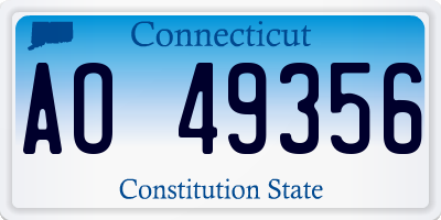 CT license plate AO49356