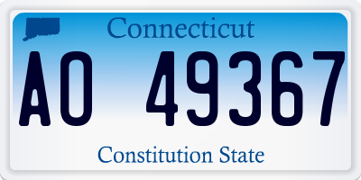 CT license plate AO49367