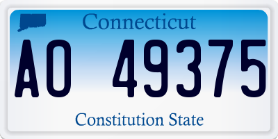 CT license plate AO49375