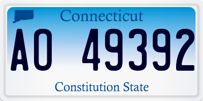 CT license plate AO49392