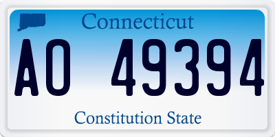 CT license plate AO49394