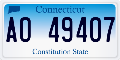 CT license plate AO49407