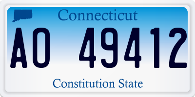 CT license plate AO49412