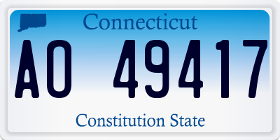 CT license plate AO49417